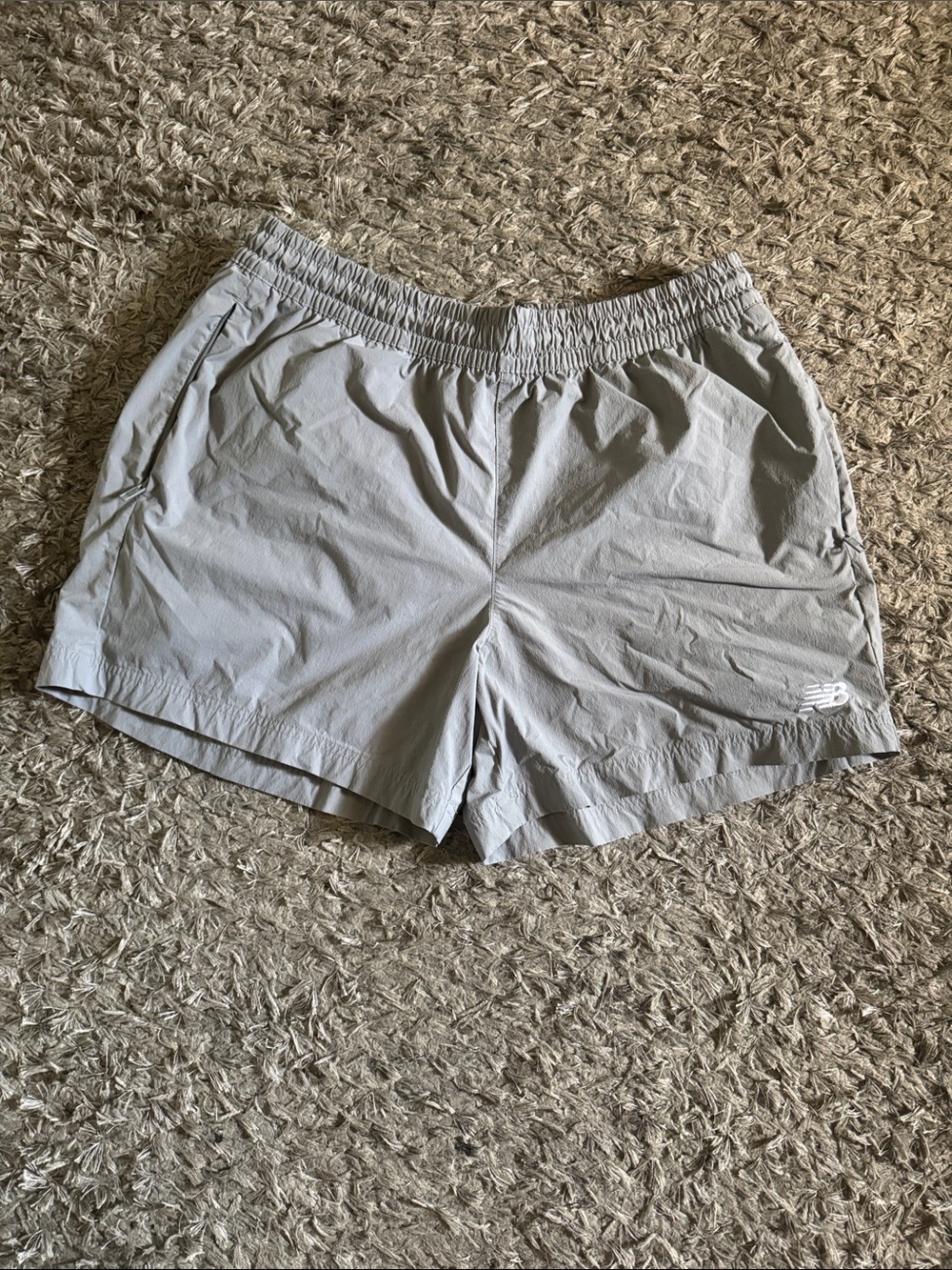 New Balance Men’s Light Gray Athletic Running Shorts